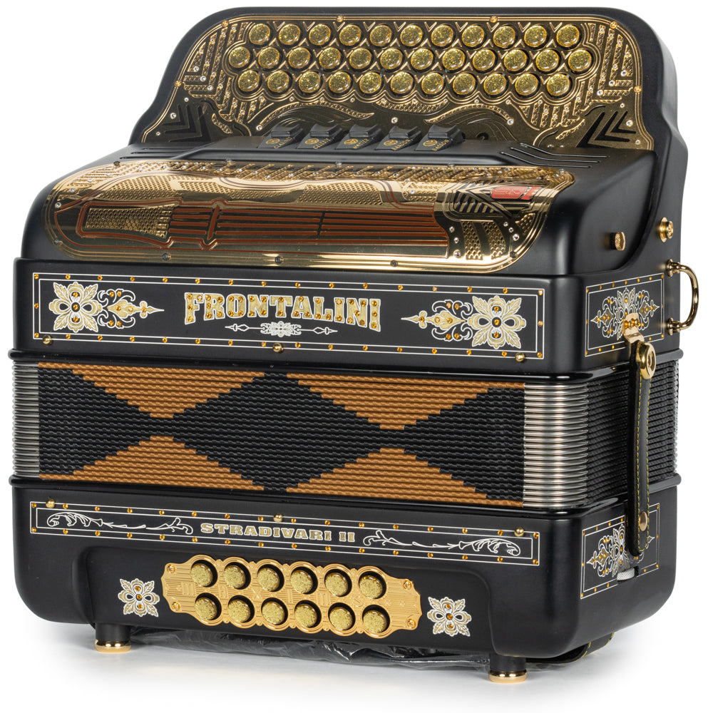 Frontalini Stradivari II Acordeon 5 Registros Fa Mate Negro y Oro