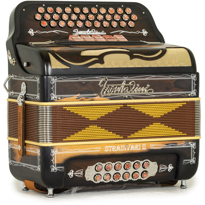 Frontalini Stradivari II Acordeon 5 Registros Fa Madera Oscura Mate y Blanco