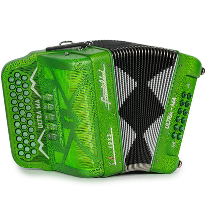 Frontalini Edición Limitada Ultra-Ma Acordeón 5 Registros Fa Accordion Verde de Cocodrilo Mate