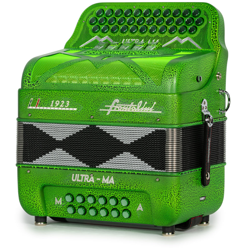 Frontalini Edición Limitada Ultra-Ma Acordeón 5 Registros Fa Accordion Verde de Cocodrilo Mate