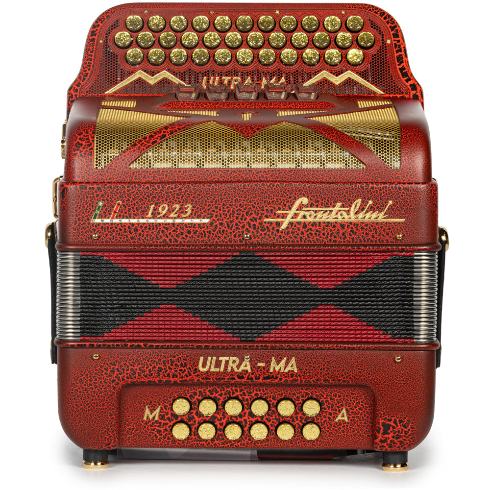 Frontalini Edición Limitada Ultra-Ma Acordeón Mi Rojo de Cocodrilo Mate Oro