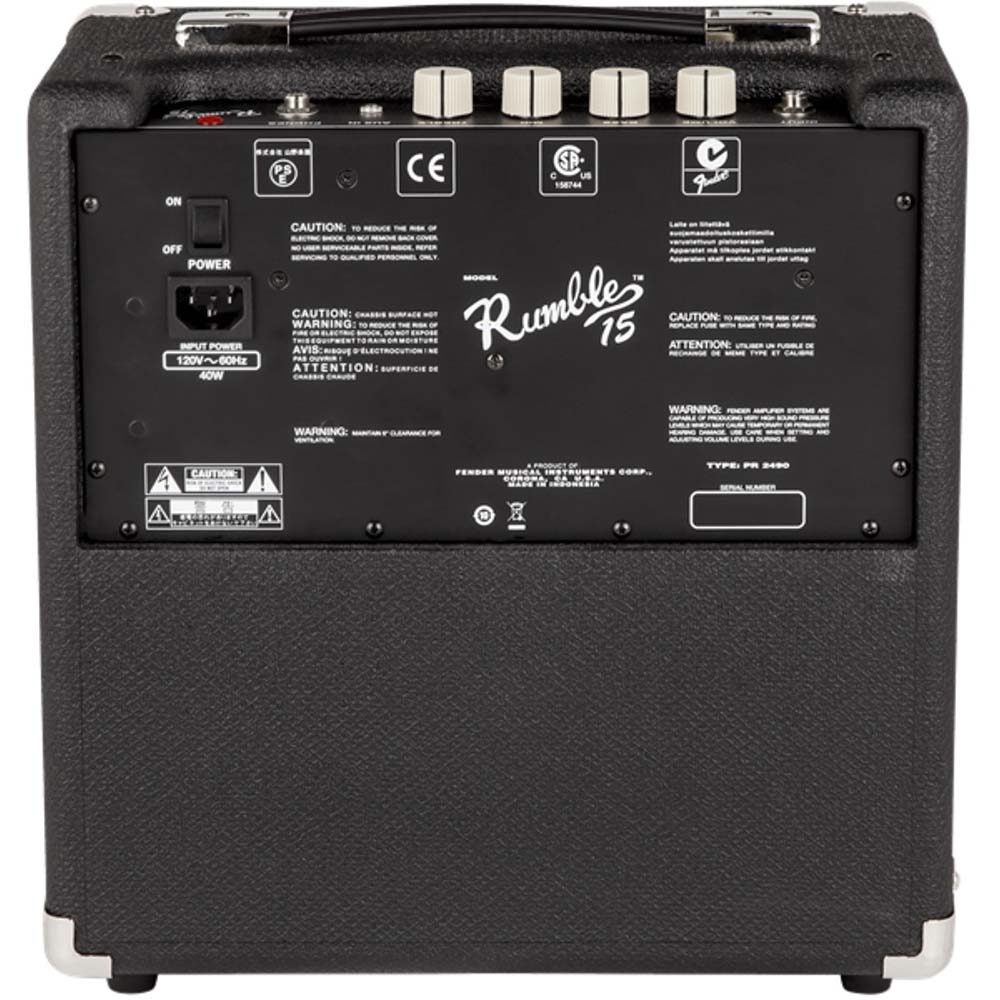Fender Rumble 15 1x8" 15-watt Bass Combo Amp-amplifier-Fender- Hermes Music