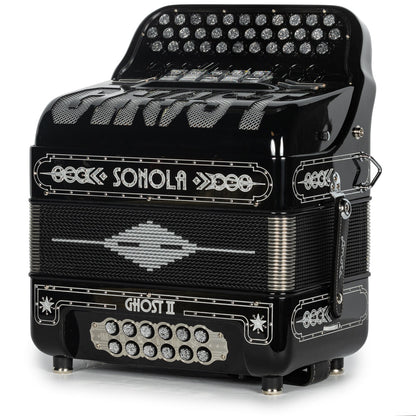 Sonola Ghost II Acordeón Ultra Compacto 5 Registros Fa Negro y Blanco