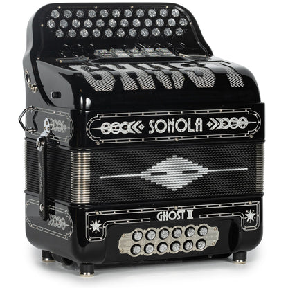 Sonola Ghost II Acordeón Ultra Compacto 5 Registros Fa Negro y Blanco