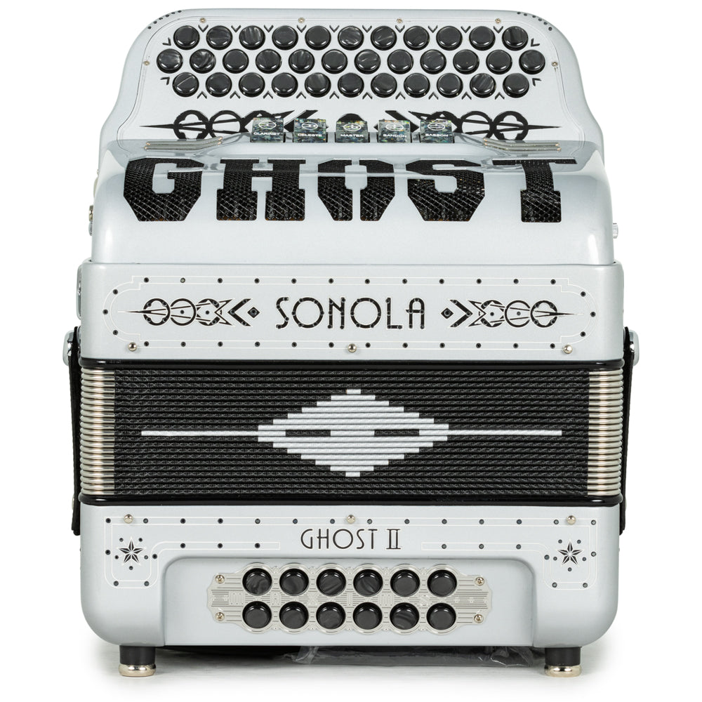 Sonola Ghost II Acordeón Ultra Compacto 5 Registros Mi Matte Gris y Plata