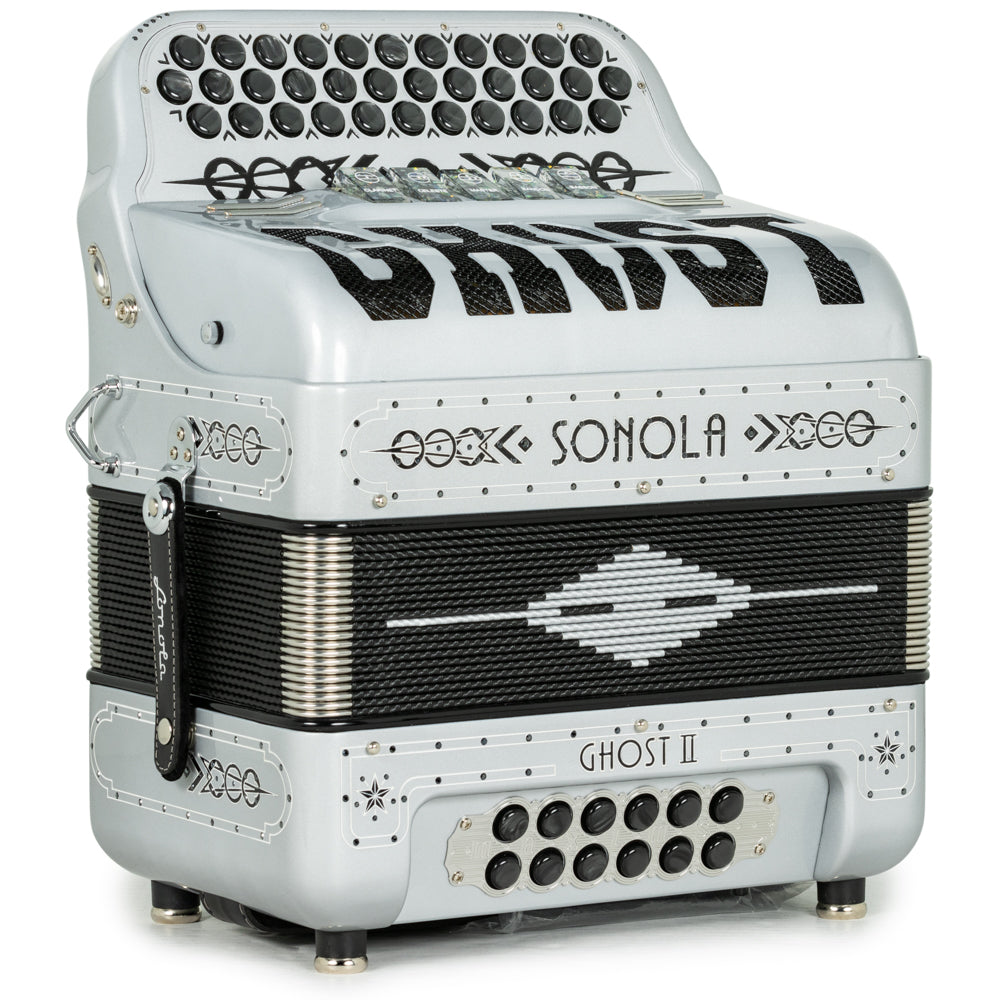 Sonola Ghost II Acordeón Ultra Compacto 5 Registros Mi Matte Gris y Plata