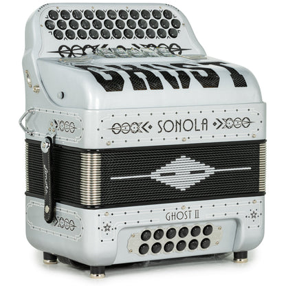 Sonola Ghost II Acordeón Ultra Compacto 5 Registros Mi Matte Gris y Plata