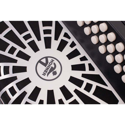 Hohner Compadre Accordion GCF Red with Gray Grill and Cantabella Straps Bundle-accordion-Hermes Music- Hermes Music