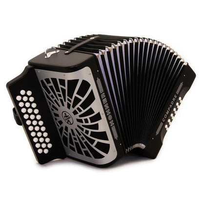 Hohner Compadre EAD Black with Gray Accordion and Cantabella Straps Bundle-accordion-Hermes Music- Hermes Music