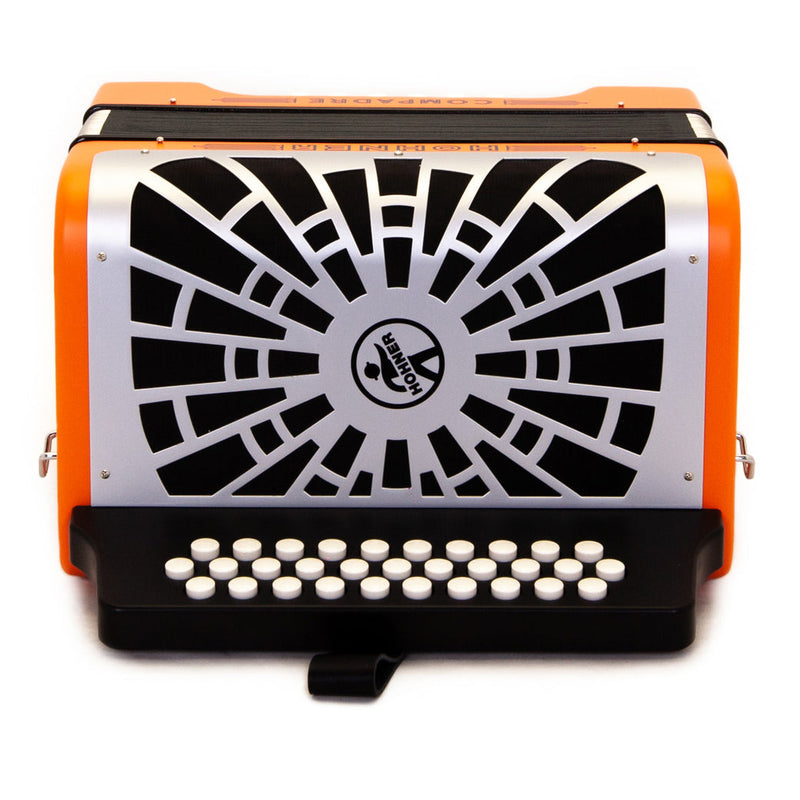 Hohner Compadre FBE Orange with Matte Gray Grill-accordion-Hohner- Hermes Music