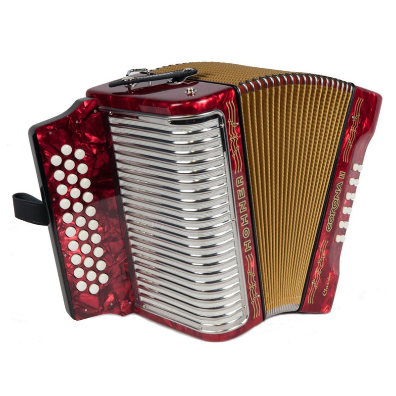 Hohner Corona II Classic Red FBE-accordion-Hohner- Hermes Music