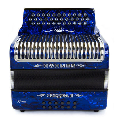 Hohner Corona II Xtreme FBE Blue-accordion-Hohner- Hermes Music