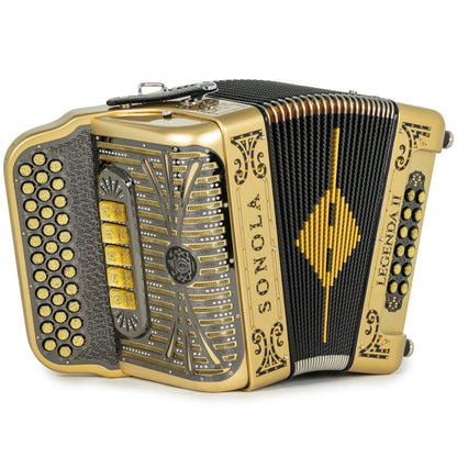 Sonola Legenda II Ultra Compacto Acordeón 5 Registros Fa Oro y Negro