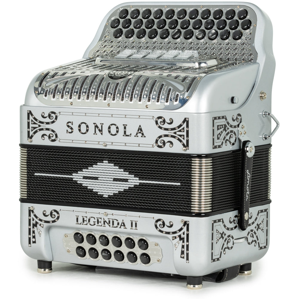 Sonola Legenda II Acordeón 5 Registros Mi Plata y Negro