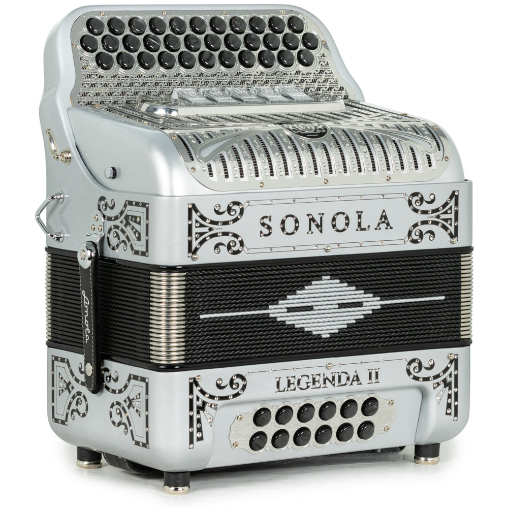 Sonola Legenda II Acordeón 5 Registros Mi Plata y Negro
