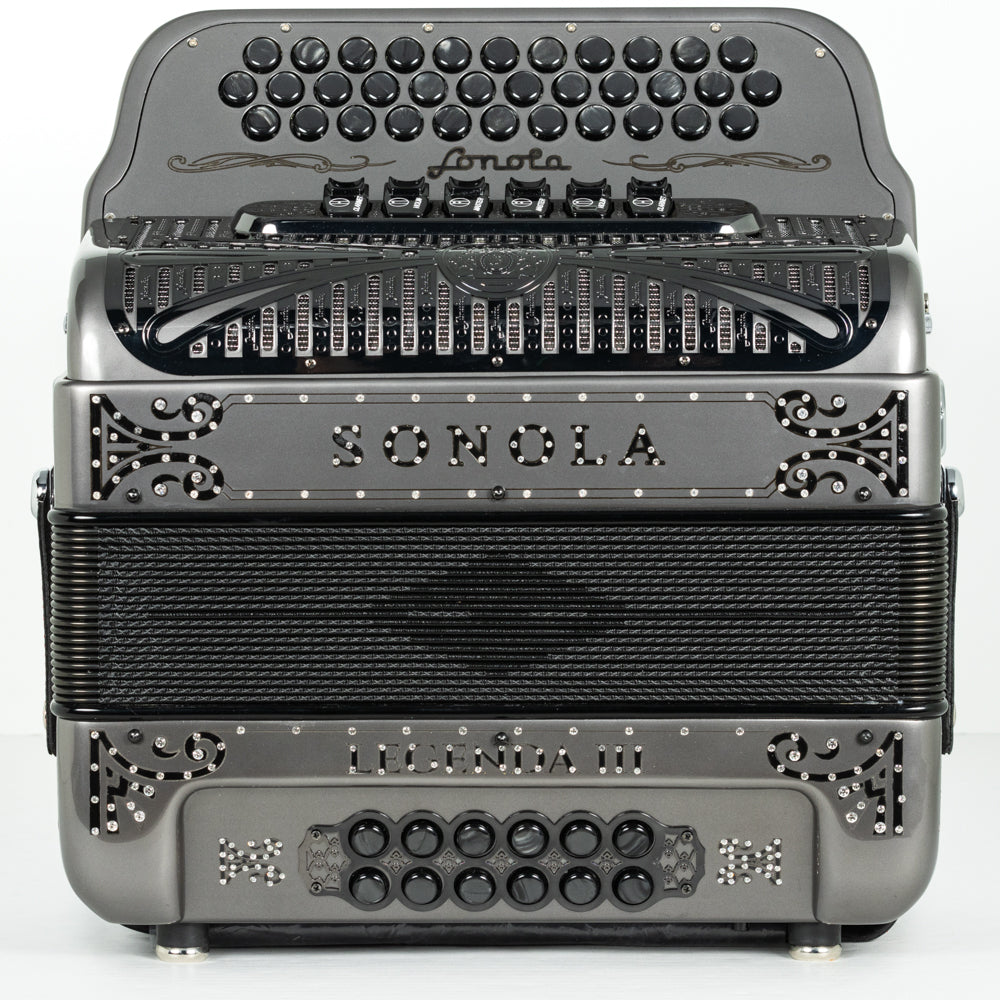 Sonola Legenda III Acordeón 6 Registros Fa-Mi Gris Metallico y Negro