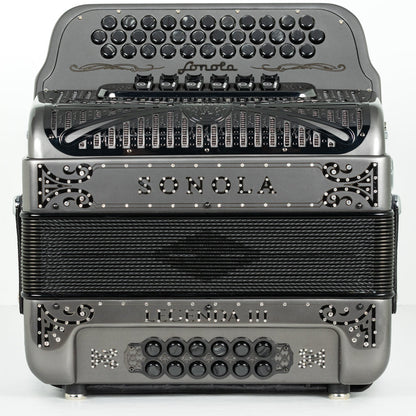 Sonola Legenda III Acordeón 6 Registros Fa-Mi Gris Metallico y Negro