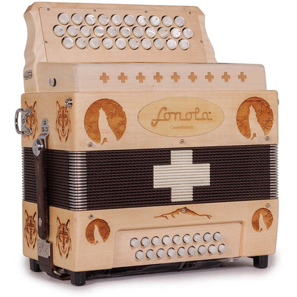 Sonola Lobo Acordeon de Madera Natural FBE
