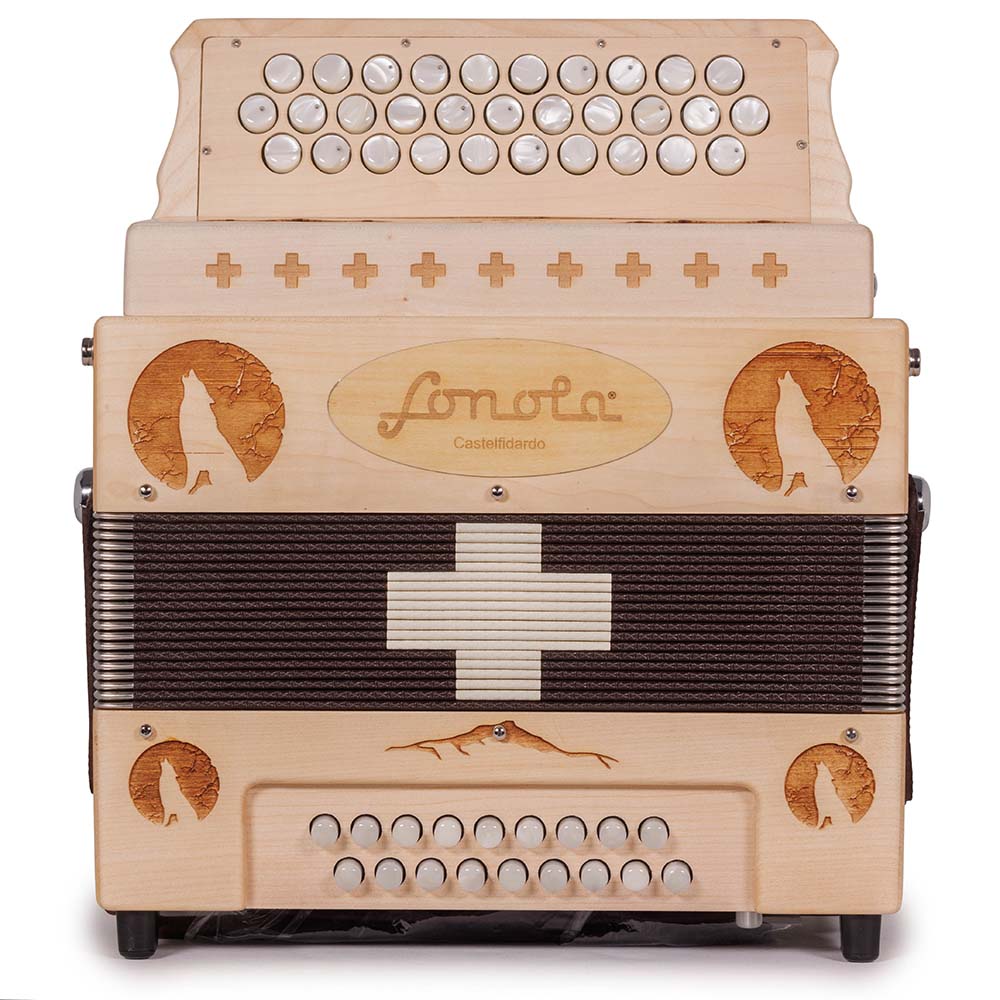 Sonola Lobo Acordeon de Madera Natural FBE