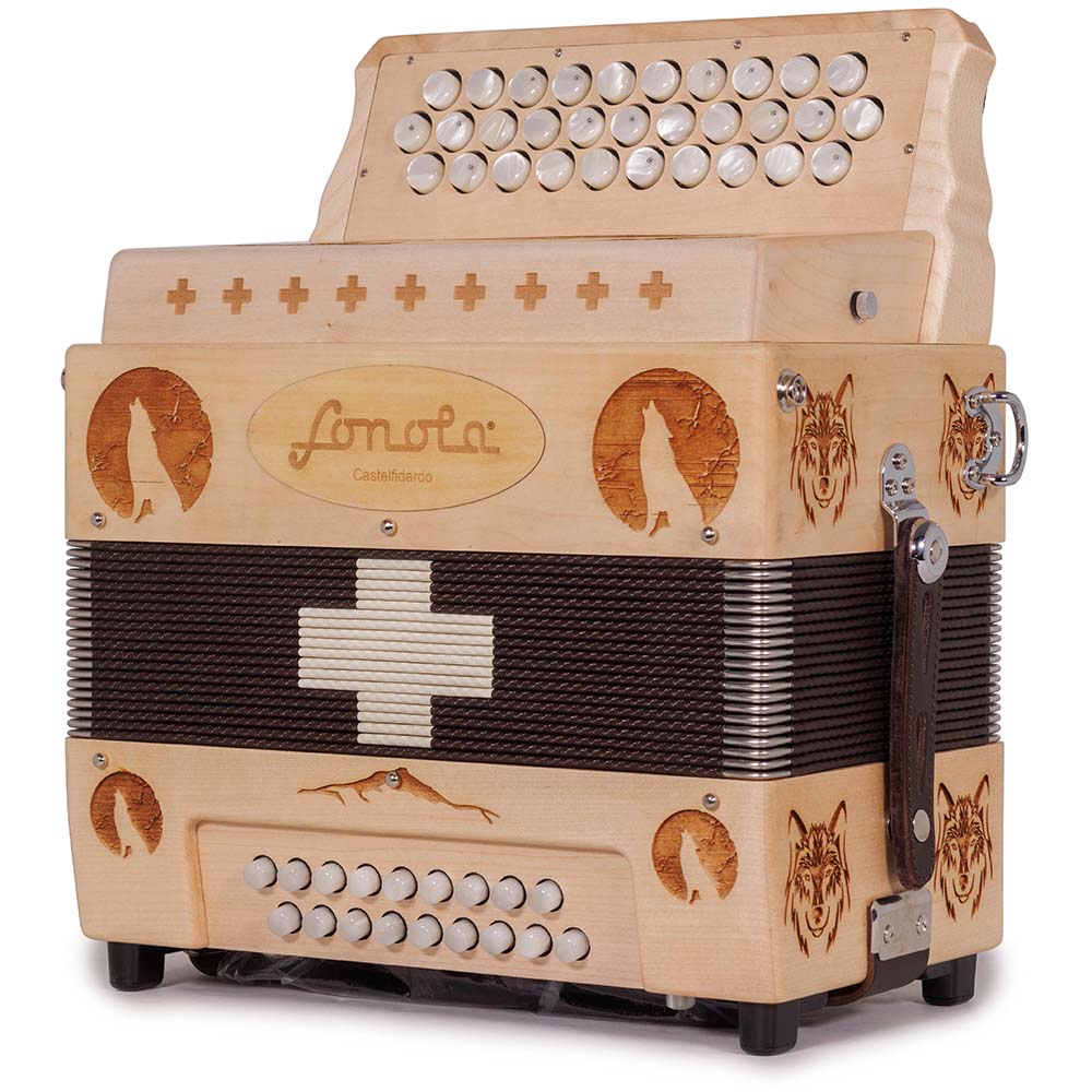 Sonola Lobo Acordeon de Madera Natural FBE