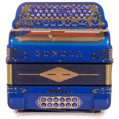 Sonola Edición Especial Sinaloa Acordeón 5 Registros FBE Azul con Oro