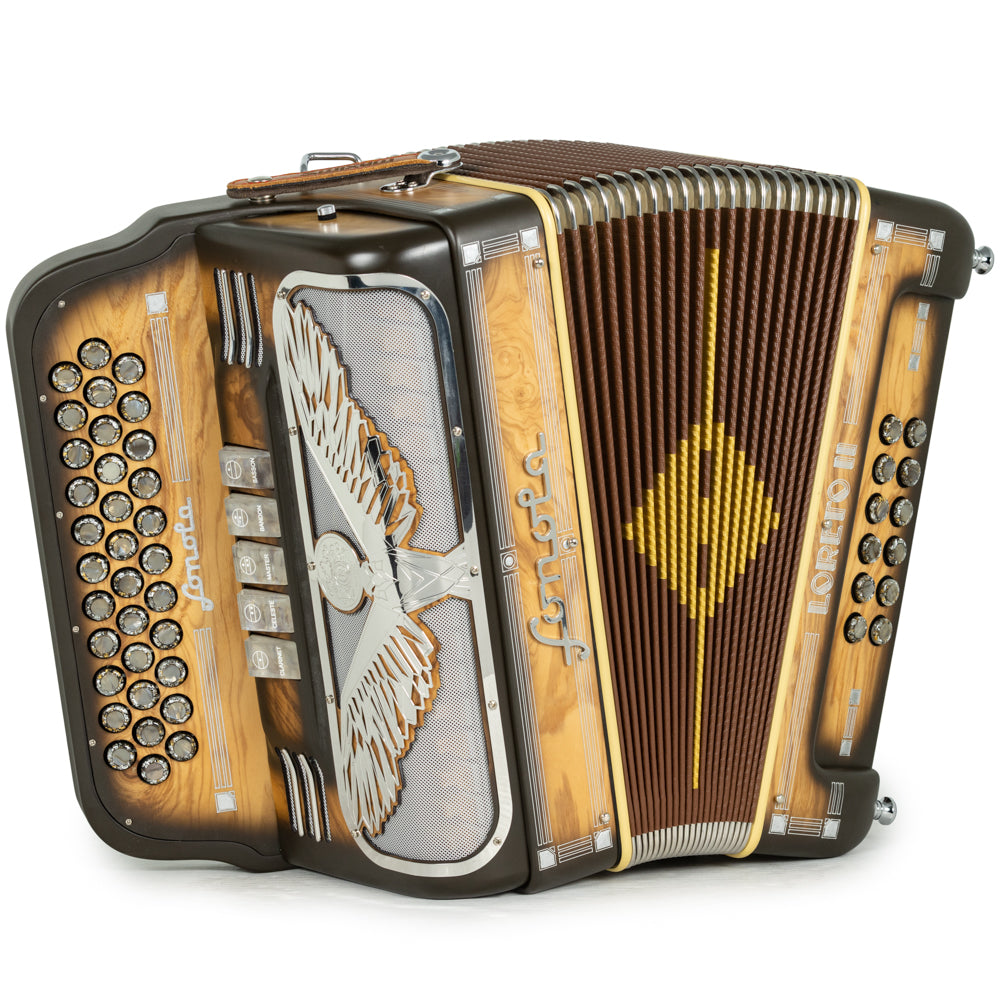 Sonola Loreto II Ultra Compact Accordion 5 Switch EAD Matte Wood with Silver