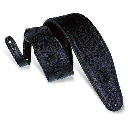 Levy Signature Legacy Series 4.5in Leather Guitar Strap in Black