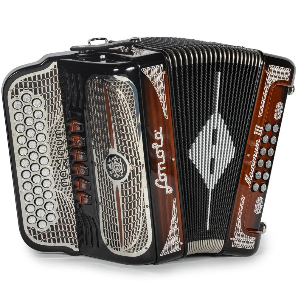 Sonola Maximum III Acordeón 6 Registros Fa-Mi Madera Oscura
