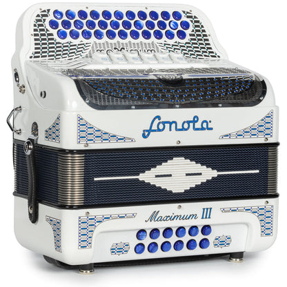 Sonola Maximum III Acordeón 6 Registros Fa-Mi Blanco y Azul