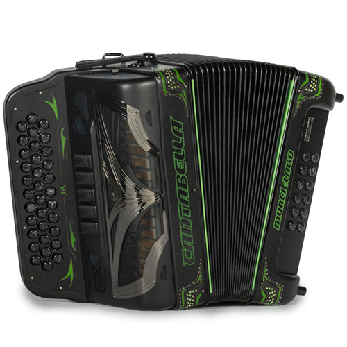 Cantabella Murcielago Accordion 5 Switch FBE Matte Black and Green