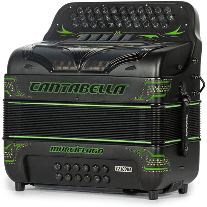 Cantabella Murcielago Accordion 5 Switch FBE Matte Grey and Green-accordions-Cantabella-Hermes Music-Accordion Pro Shop