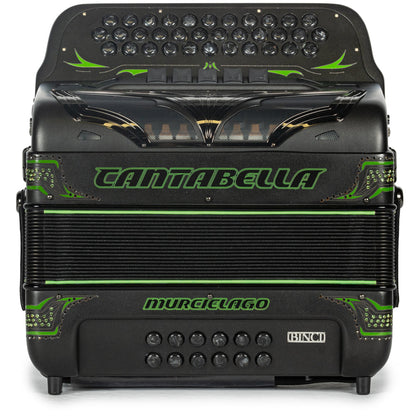Cantabella Murcielago Accordion 5 Switch FBE Matte Grey and Green-accordions-Cantabella-Hermes Music-Accordion Pro Shop
