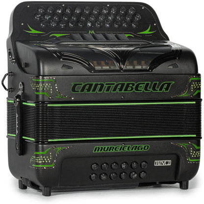 Cantabella Murcielago Accordion 5 Switch FBE Matte Grey and Green-accordions-Cantabella-Hermes Music-Accordion Pro Shop