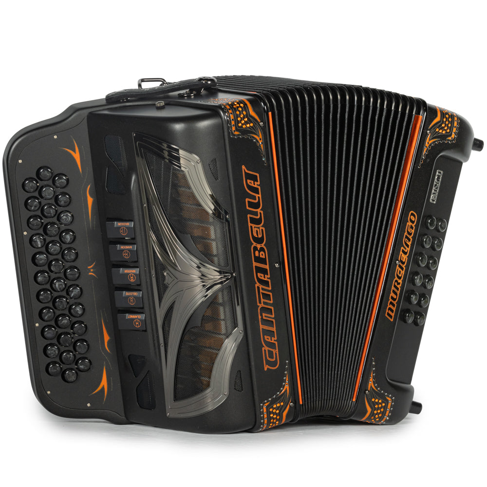 Cantabella Murcielago Accordion 5 Switch EAD Matte Grey and Orange-accordions-Cantabella-Hermes Music-Accordion Pro Shop