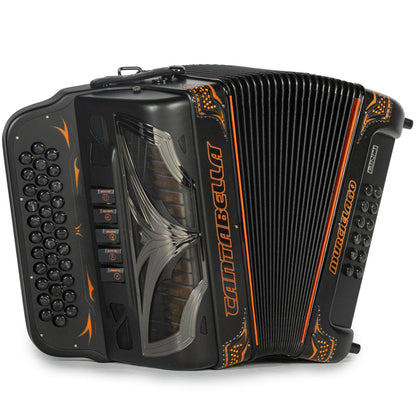 Cantabella Murcielago Accordion 5 Switch EAD Matte Grey and Orange-accordions-Cantabella-Hermes Music-Accordion Pro Shop
