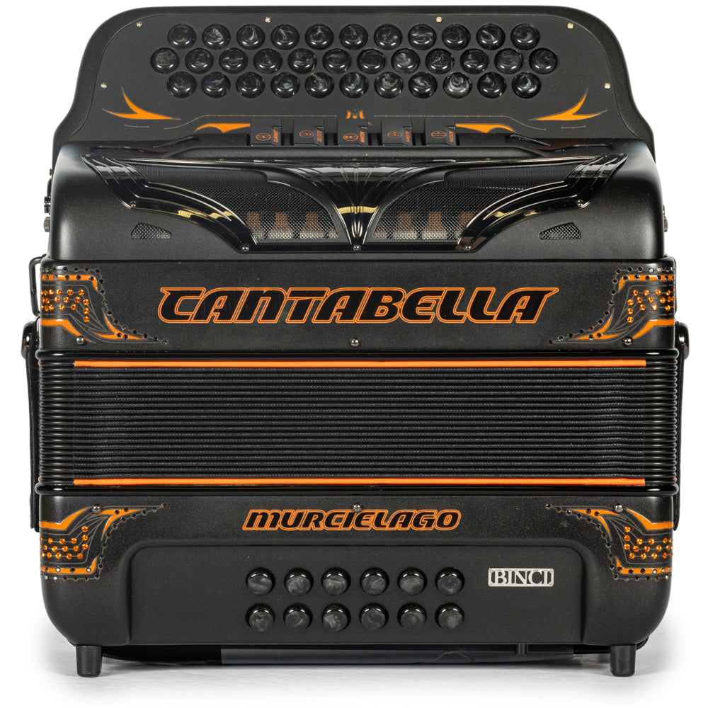 Cantabella Murcielago Accordion 5 Switch EAD Matte Grey and Orange-accordions-Cantabella-Hermes Music-Accordion Pro Shop