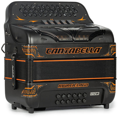 Cantabella Murcielago Accordion 5 Switch EAD Matte Grey and Orange-accordions-Cantabella-Hermes Music-Accordion Pro Shop