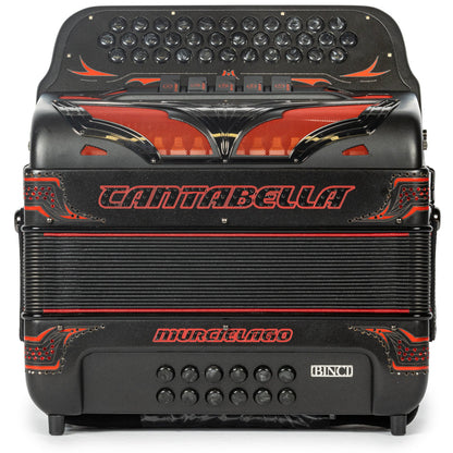 Cantabella Murcielago Accordion 5 Switch FBE Matte Grey and Red-accordions-Cantabella-Hermes Music-Accordion Pro Shop
