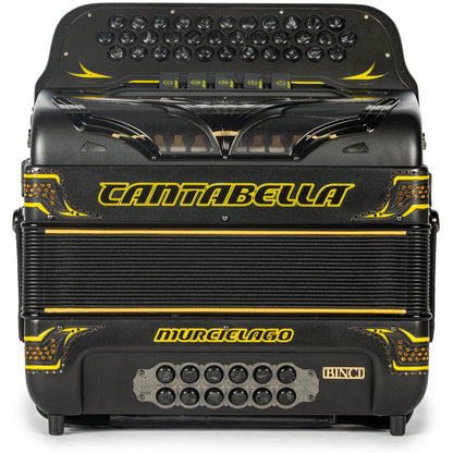 Cantabella Murcielago Accordion 5 Switch FBE Matte Black and Yellow-accordions-Cantabella-Hermes Music-Accordion Pro Shop