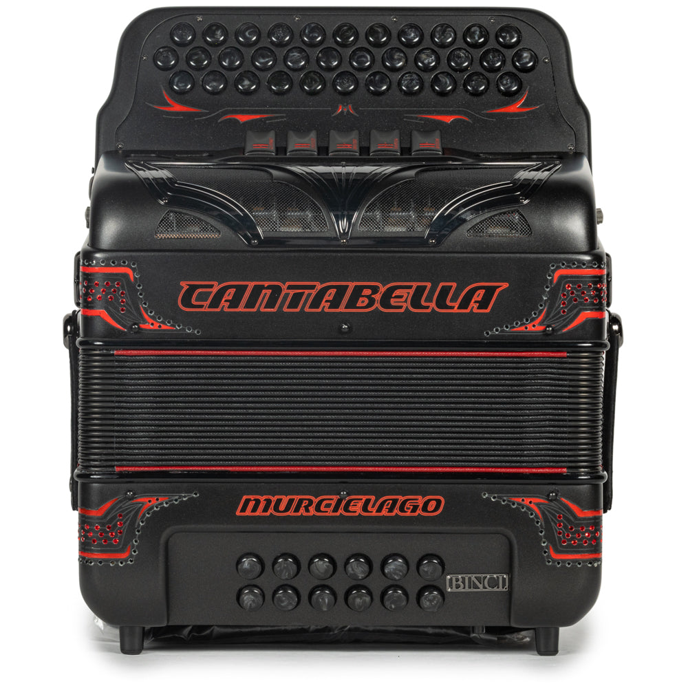 Cantabella Murcielago Accordion 5 Switch FBE Matte Grey and Red-accordions-Cantabella-Hermes Music-Accordion Pro Shop