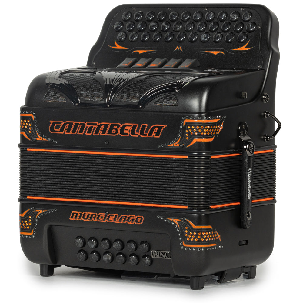 Cantabella Murcielago Accordion 5 Switch EAD Matte Grey and Orange-accordions-Cantabella-Hermes Music-Accordion Pro Shop