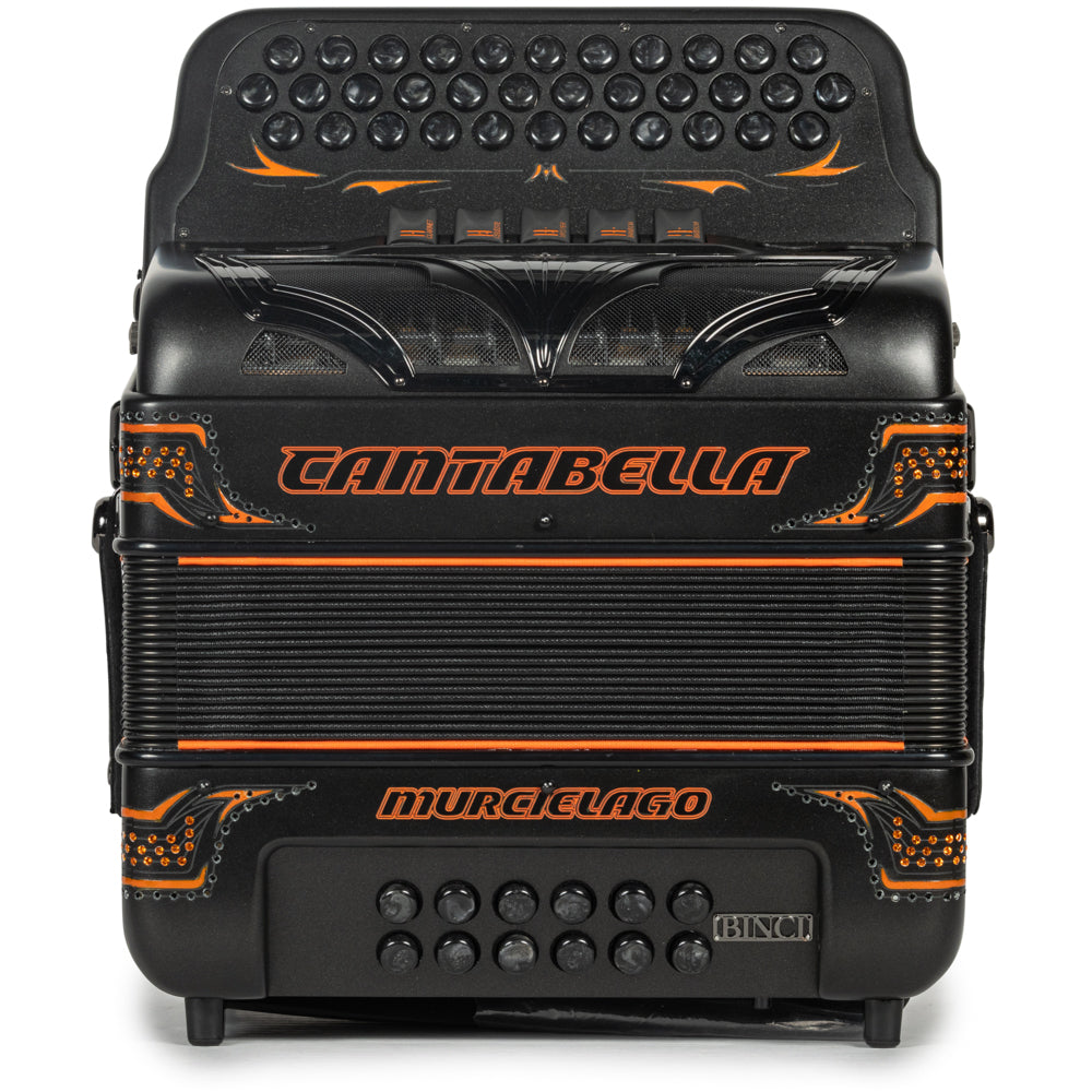 Cantabella Murcielago Accordion 5 Switch EAD Matte Grey and Orange-accordions-Cantabella-Hermes Music-Accordion Pro Shop