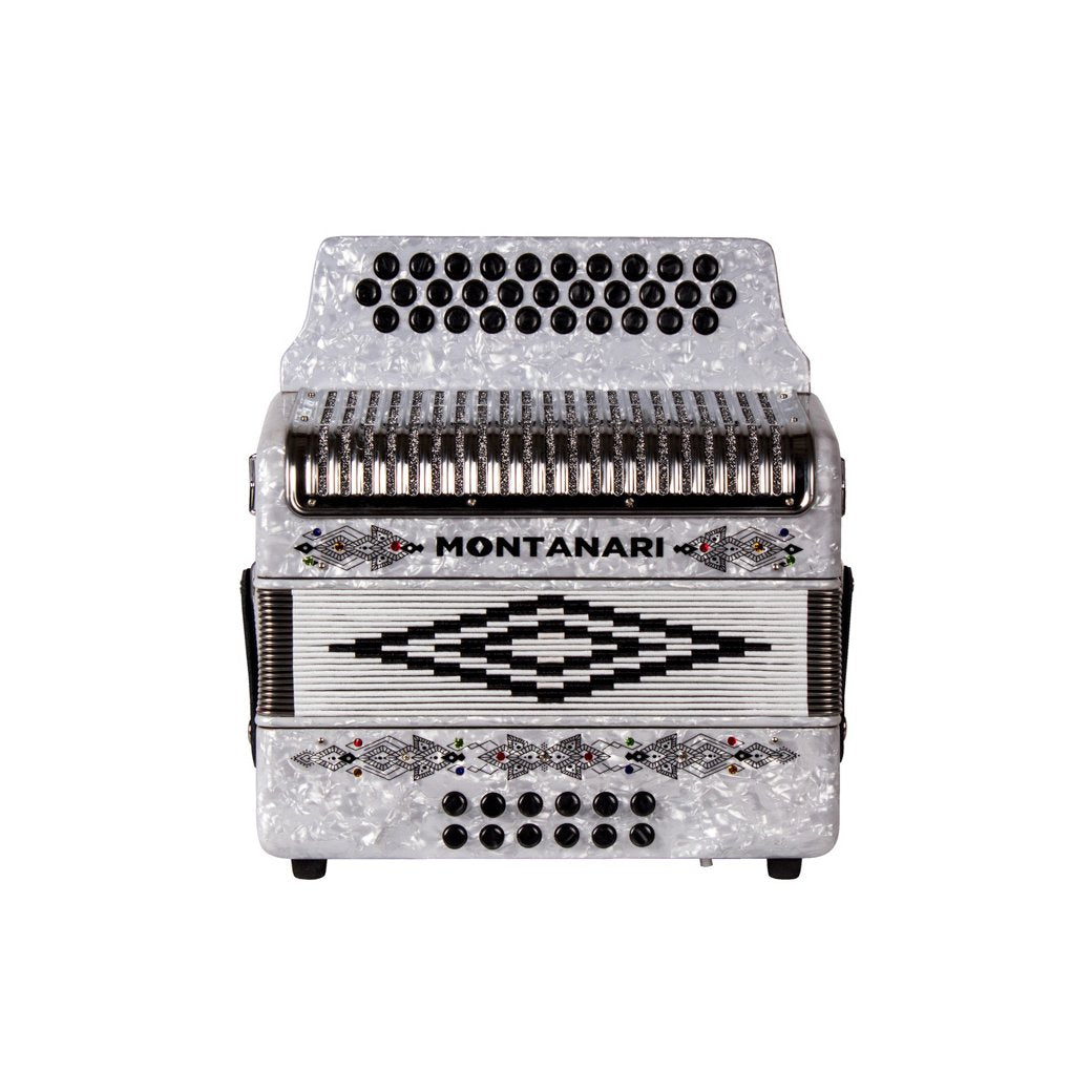 Montanari 3112 MG Accordion No Switch FBE White-accordion-Montanari- Hermes Music