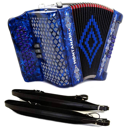 Montanari 3412 Accordion 3 Switch GCF Includes Cantabella Straps-bundle-Montanari- Hermes Music