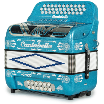 Cantabella El Rey Acordeón Edición Especial Ramon Ayala 6 Registros Fa-Mi Brillo Azul y Blanco