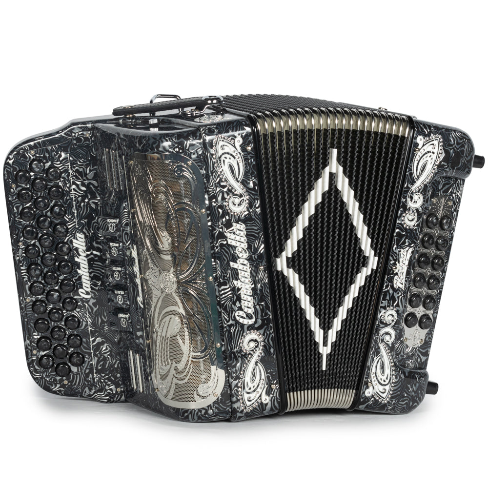 Cantabella Reina Acordeón 5 Registros Sol Ondas Gris Diapasón Pintado