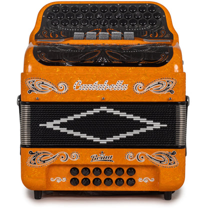 Cantabella Reina Acordeón Ultra Compacto 5 Registros Fa Naranja con Negro
