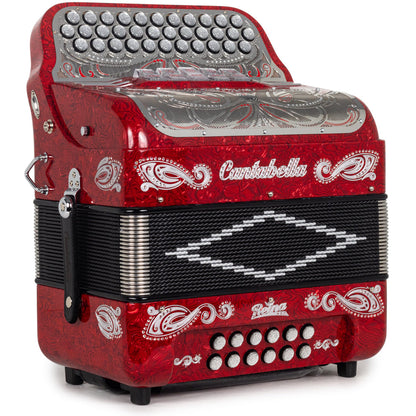 Cantabella Reina Acordeón Ultra Compacto 5 Registros Mi Rojo con Cromo