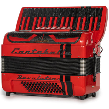 Cantabella Revolution Piano Accordion 7 Switch Red with Grey Hermes Music Accordion Pro Shop