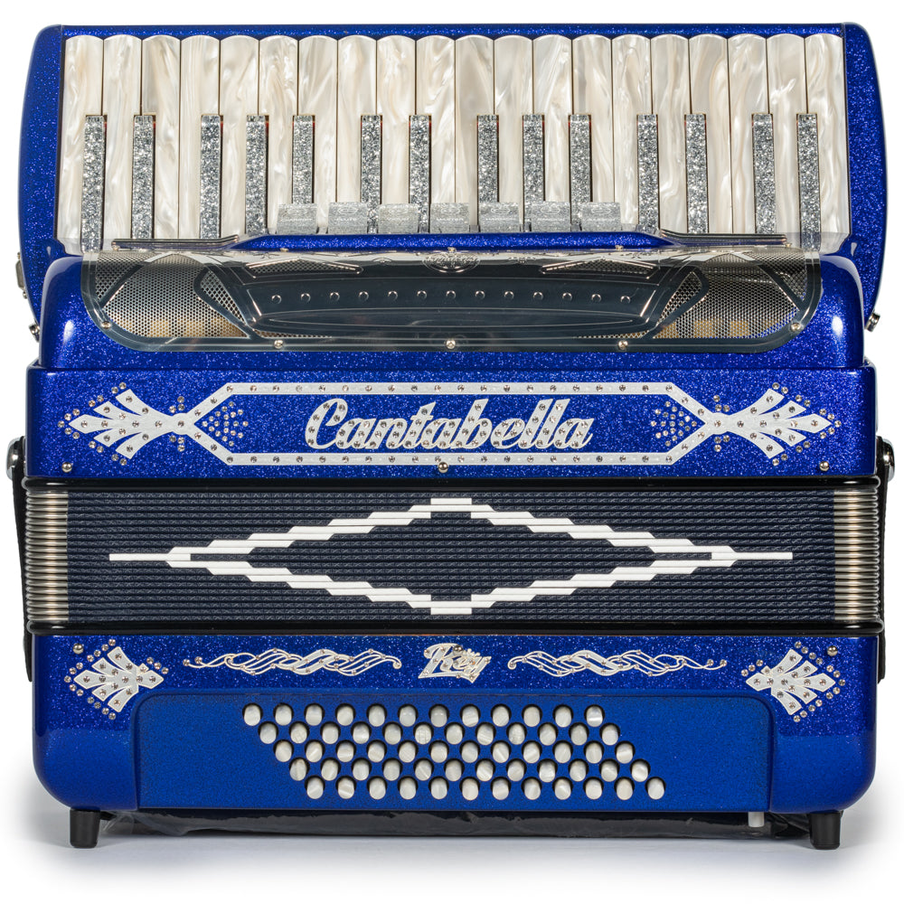 Cantabella Rey Piano Accordion 7 Switch Blue with Silver Hermes Music Accordion Pro Shop